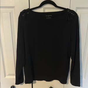 Talbots Black Laced Shoulder Top